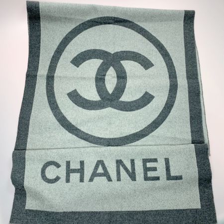  CHANEL シャネル ココマーク 大判 グレー カシミア/シルク ストール ショール