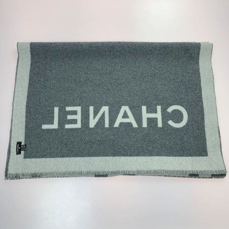  CHANEL シャネル ココマーク 大判 グレー カシミア/シルク ストール ショール
