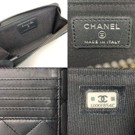  CHANEL シャネル マトラッセ クラシックジップカード AP3179 ブラック ケース カードケース