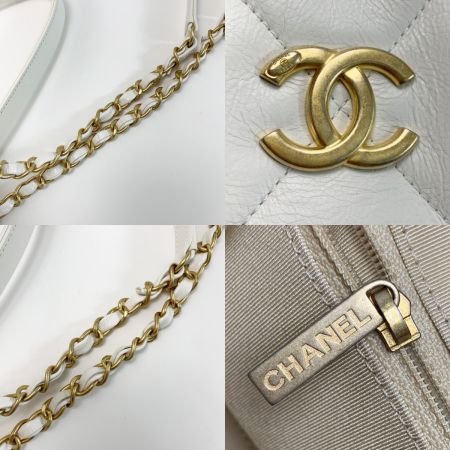  CHANEL シャネル マトラッセ トップハンドル ラムスキン 30884946 ホワイト 2WAY ハンドバッグ 