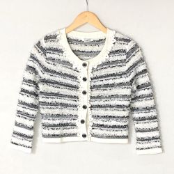 ☆☆ Rene ルネ カーディガン  6112330 ホワイト×ブラック サイズ 38 レディース Bランク