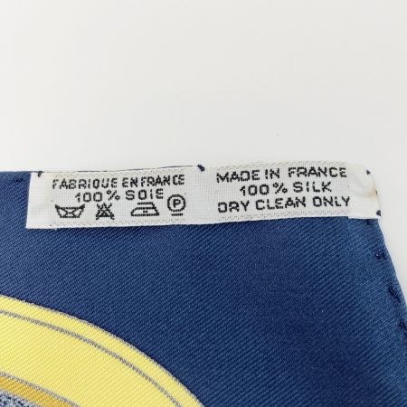  HERMES エルメス カレ90 GRAND APPARAT 盛装の馬 シルクスカーフ ネイビー シルク100％