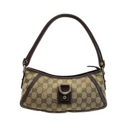 ☆☆ GUCCI グッチ GGキャンバス アビー ハンドバッグ 130939 ベージュ×ブラウン ワンショルダー キャンバス×レザー 布袋有 Bランク