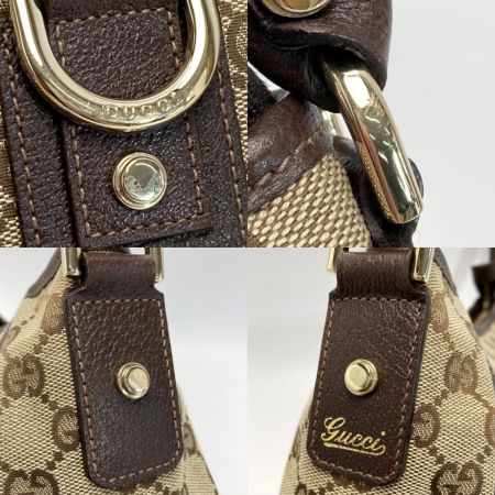 GUCCI グッチ GGキャンバス アビー ハンドバッグ 130939 ベージュ×ブラウン ワンショルダー キャンバス×レザー 布袋有