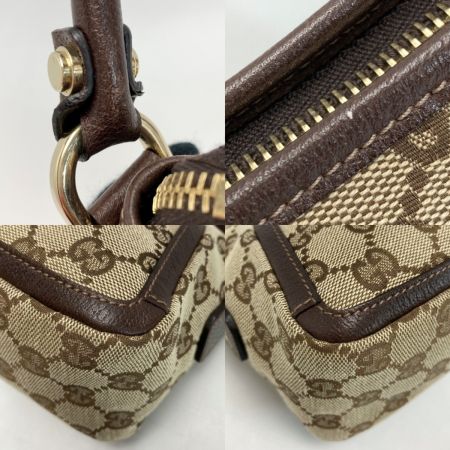  GUCCI グッチ GGキャンバス アビー ハンドバッグ 130939 ベージュ×ブラウン ワンショルダー キャンバス×レザー 布袋有