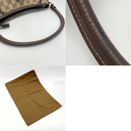  GUCCI グッチ GGキャンバス アビー ハンドバッグ 130939 ベージュ×ブラウン ワンショルダー キャンバス×レザー 布袋有
