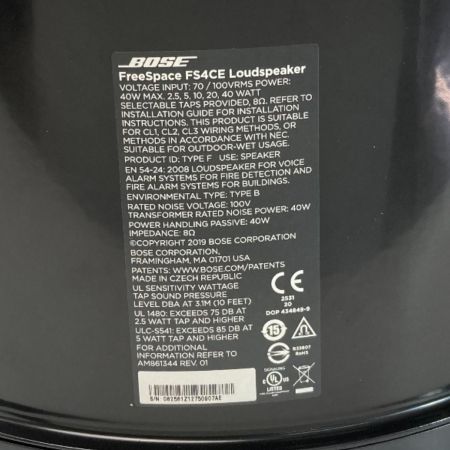  BOSE ボーズ 天井埋め込み型スピーカー FS4CEW PAIR v2 ペア / 2本入 FS4CE 付属品完備 未使用品