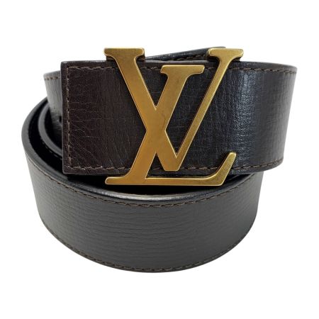  LOUIS VUITTON ルイヴィトン サンチュール・LVイニシアル リバーシブル ユタ ロゴバックル ブラウン レザーベルト