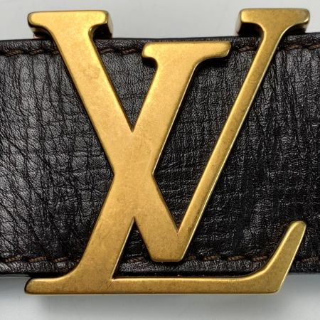  LOUIS VUITTON ルイヴィトン サンチュール・LVイニシアル リバーシブル ユタ ロゴバックル ブラウン レザーベルト