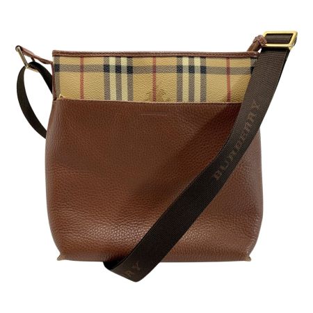  BURBERRY バーバリー レザー シャドーホース ブラウン ショルダーバッグ 