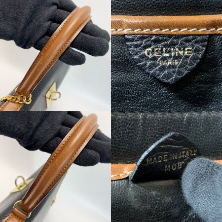  CELINE セリーヌ M08 ブラック ハンドバッグ レディース サークル金具