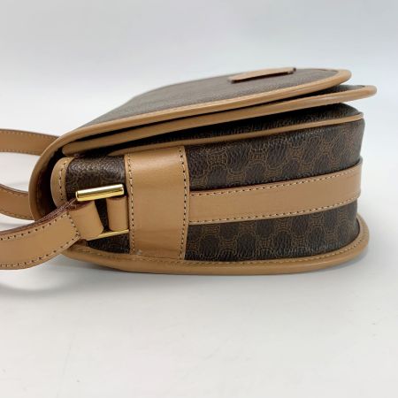  CELINE セリーヌ マカダム M14 ブラウン ショルダーバッグ レディース ゴールド金具