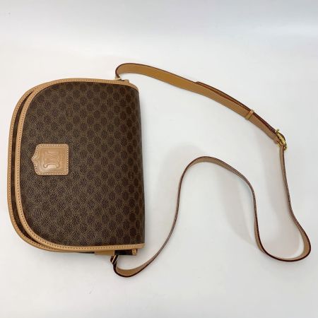  CELINE セリーヌ マカダム M14 ブラウン ショルダーバッグ レディース ゴールド金具
