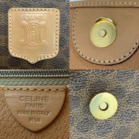  CELINE セリーヌ マカダム M14 ブラウン ショルダーバッグ レディース ゴールド金具