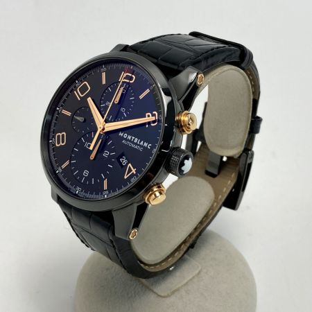  MONTBLANC モンブラン タイムウォーカー クロノグラフ デイト 7187 ブラック 自動巻き メンズ 腕時計 