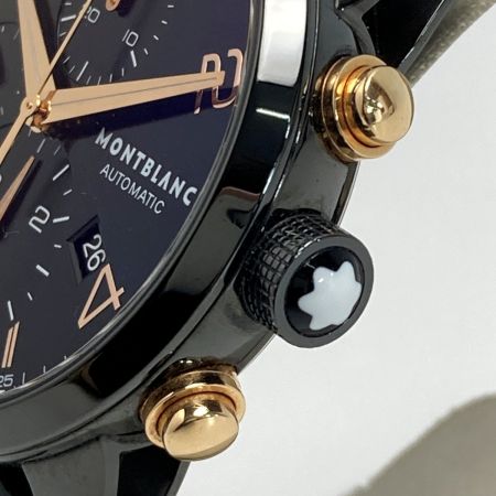  MONTBLANC モンブラン タイムウォーカー クロノグラフ デイト 7187 ブラック 自動巻き メンズ 腕時計 