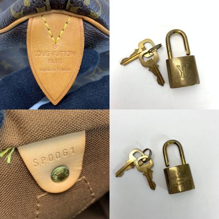  LOUIS VUITTON ルイヴィトン モノグラム スピーディ25 M41528 ブラウン ミニボストンバッグ パドロック有