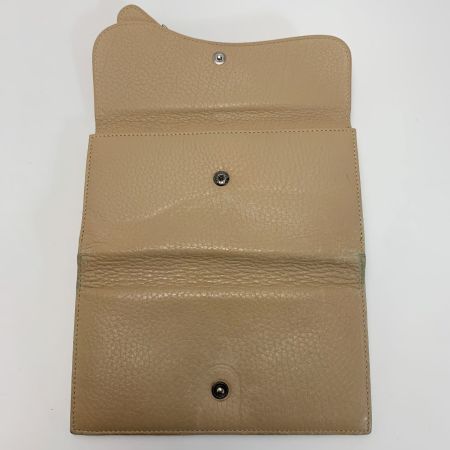  Christian Dior クリスチャンディオール レザー  02-LU-1016 ベージュ 3つ折り長財布 レディース