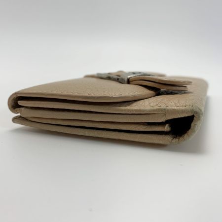  Christian Dior クリスチャンディオール レザー  02-LU-1016 ベージュ 3つ折り長財布 レディース