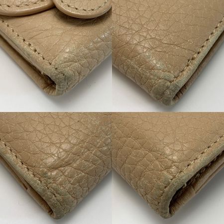  Christian Dior クリスチャンディオール レザー  02-LU-1016 ベージュ 3つ折り長財布 レディース