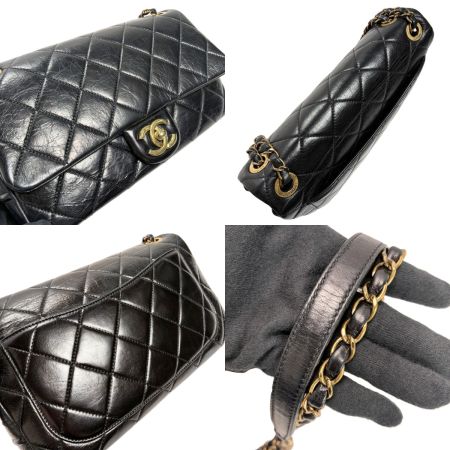  CHANEL シャネル マトラッセ シングルフラップ チェーンショルダーバッグ  「ﾌﾞｯｸﾊﾞｯｸﾞ」 ブラック レザー ゴールド金具