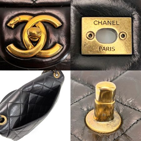  CHANEL シャネル マトラッセ シングルフラップ チェーンショルダーバッグ  「ﾌﾞｯｸﾊﾞｯｸﾞ」 ブラック レザー ゴールド金具