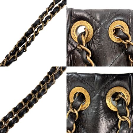  CHANEL シャネル マトラッセ シングルフラップ チェーンショルダーバッグ  「ﾌﾞｯｸﾊﾞｯｸﾞ」 ブラック レザー ゴールド金具