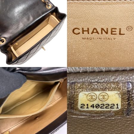  CHANEL シャネル マトラッセ シングルフラップ チェーンショルダーバッグ  「ﾌﾞｯｸﾊﾞｯｸﾞ」 ブラック レザー ゴールド金具