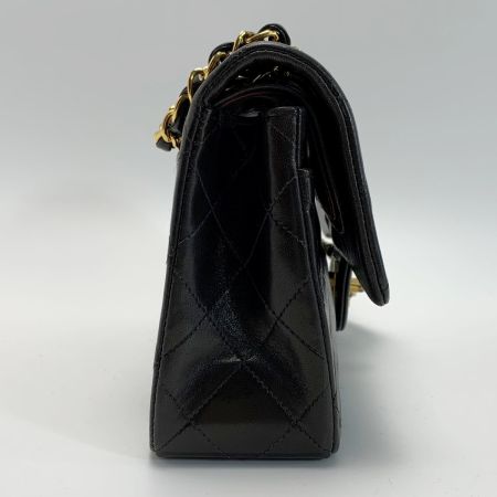  CHANEL シャネル マトラッセ ダブルフラップ ラムスキン ブラック チェーンショルダーバッグ
