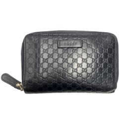 ☆☆ GUCCI グッチ レザー 449423 ブラック ラウンドファスナー財布 Bランク