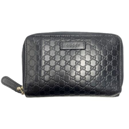  GUCCI グッチ レザー 449423 ブラック ラウンドファスナー財布