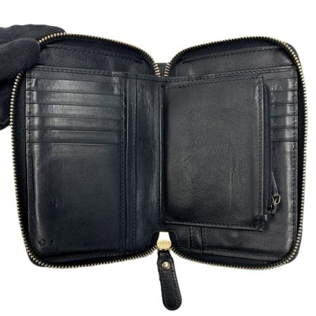  GUCCI グッチ レザー 449423 ブラック ラウンドファスナー財布