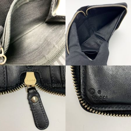  GUCCI グッチ レザー 449423 ブラック ラウンドファスナー財布