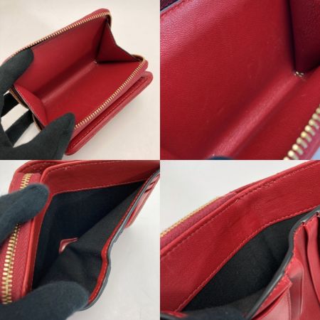  VERSACE ベルサーチ メデューサ キルティング 2つ折り財布 レッド レザー ラウンドファスナー