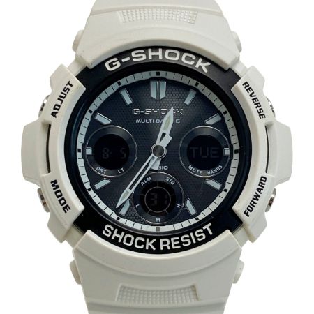  CASIO カシオ G-SHOCK アナデジ AWG-M100SBW-7AJF ホワイト＆ブラック 電波ソーラー メンズ 腕時計
