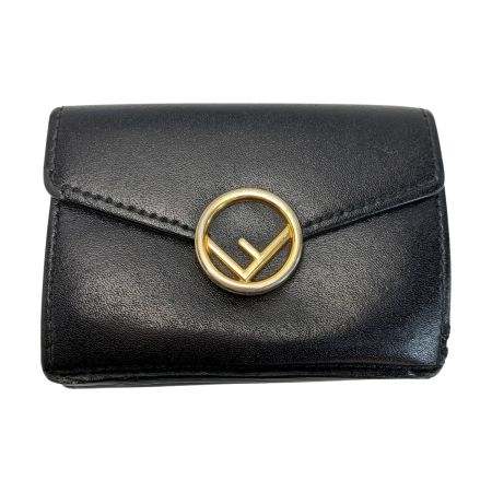  FENDI フェンディ エフイズコンパクト レザー ブラック 3つ折り財布