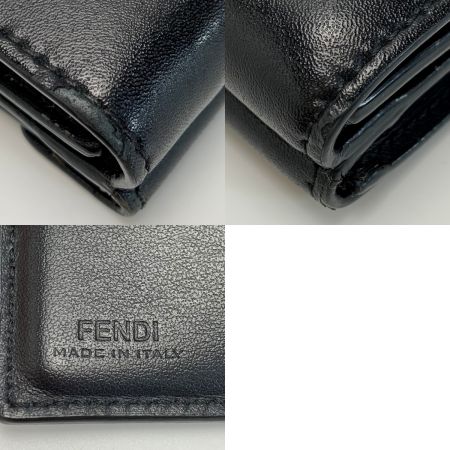  FENDI フェンディ エフイズコンパクト レザー ブラック 3つ折り財布