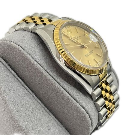  ROLEX ロレックス デイトジャスト メンズ 腕時計 ゴールド文字盤 OH時期不明 16233
