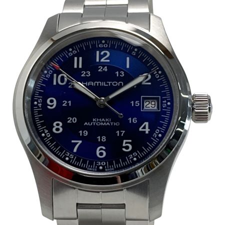  HAMILTON ハミルトン カーキ フィールド オート H70455140 ブルー 自動巻き メンズ 腕時計 箱・取説有