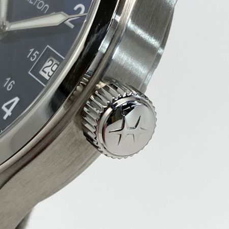  HAMILTON ハミルトン カーキ フィールド オート H70455140 ブルー 自動巻き メンズ 腕時計 箱・取説有