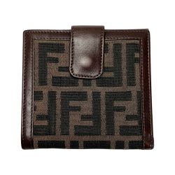 ☆☆ FENDI フェンディ ズッカ柄 Wホック キャンバス レザー 2つ折り財布 Bランク