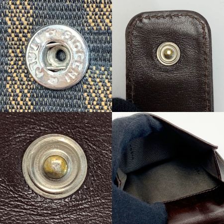  FENDI フェンディ ズッカ柄 Wホック キャンバス レザー 2つ折り財布