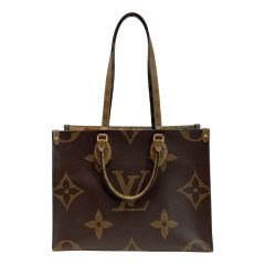 LOUIS VUITTON ルイヴィトン モノグラム・ジャイアントリバース オンザゴーMM M45321 ベージュ×ブラウン Bランク