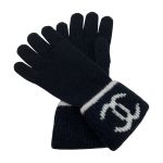 CHANEL シャネル ストール ブラック系 ギンガムチェック ウール