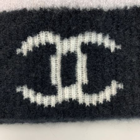  CHANEL シャネル ココマーク ウール×カシミヤ ブラック 帽子 ニット帽