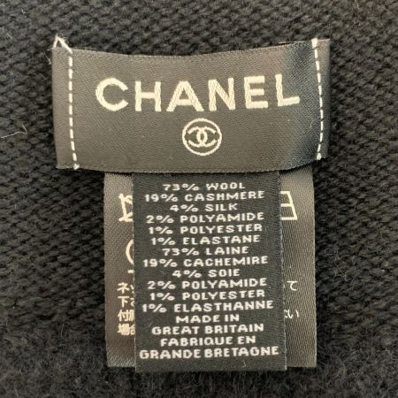  CHANEL シャネル ココマーク ウール×カシミヤ ブラック 帽子 ニット帽