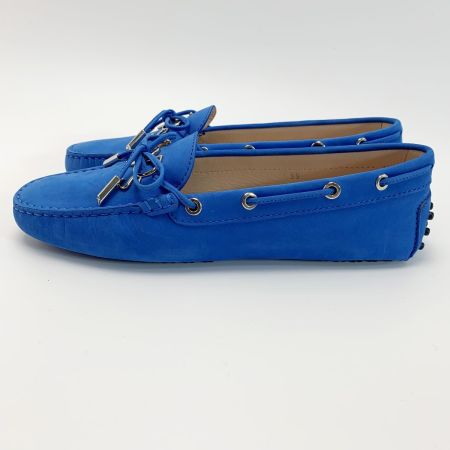  TODS トッズ スウェード  TODSロゴ ブルー モシカン レディース SIZE39（約24.5㎝程度）