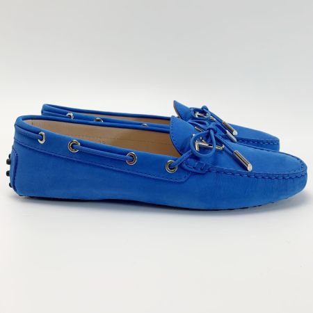  TODS トッズ スウェード  TODSロゴ ブルー モシカン レディース SIZE39（約24.5㎝程度）