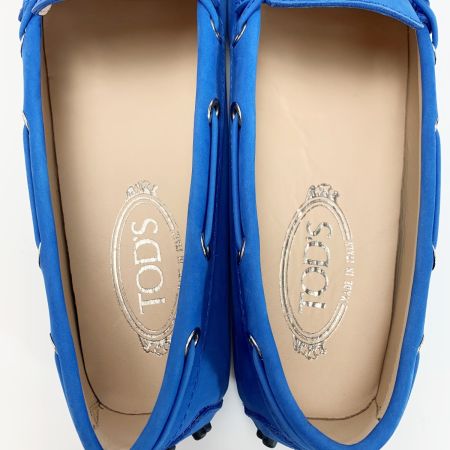  TODS トッズ スウェード  TODSロゴ ブルー モシカン レディース SIZE39（約24.5㎝程度）