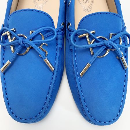  TODS トッズ スウェード  TODSロゴ ブルー モシカン レディース SIZE39（約24.5㎝程度）